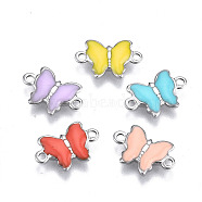 304 Stainless Steel Enamel Links Connectors, Nickel Free, Butterfly, Stainless Steel Color, Mixed Color, 6.5x10x1mm, Hole: 1mm(X-STAS-Q241-01-NF)