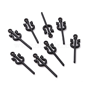 Spray Painted Alloy Pendants, Fork, Black, 29x8x1.5mm, Hole: 1.4mm(FIND-G030-14)