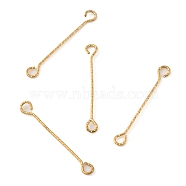 Ion Plating(IP) 316 Surgical Stainless Steel Eye Pins, Double Sided Eye Pins, Golden, 24 Gauge, 30x3.5x0.5mm, Hole: 2.5x1.9mm(STAS-M316-01A-G)