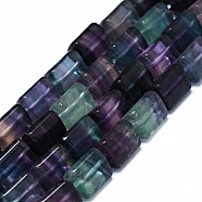 Natural Fluorite Beads Strands, Triangular Prism, 14~14.5x10x11mm, Hole: 1mm, about 28pcs/strand, 15.55 inch(39.5cm)(G-O170-174)