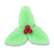 Christmas Theme Leaf Shape Squishy Stress Toy, Funny Fidget Sensory Toy, for Stress Anxiety Relief, Lawn Green, 61x61x12mm(AJEW-P085-11)