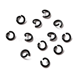 Zinc Alloy Open Jump Rings, Baking Paint, Round, Black, 6x1mm, 18 Gauge, Inner Diameter: 4mm, about 100pcs/bag(X-FIND-WH0014-79G)