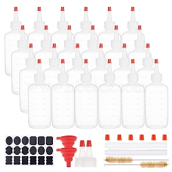 Plastic Graduated Squeeze Bottles, with Red Tip Cap, Durable Squirt Bottle for Ketchup, Sauces, Syrup, Dressings, Arts & Crafts, White, 5.3x12.5cm, Capacity: 180ml(AJEW-BC0001-02B)