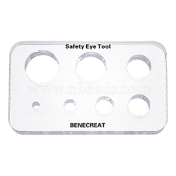 Acrylic Safety Eye Insertion Tool for Toy  Making, Rectangle, Clear, 76.2x127x15mm, Hole: 6mm and 10mm and 15mm and 18mm and 20mm and 25mm and 28mm(DIY-WH0034-85)