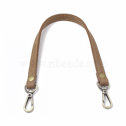 (Holiday Stock-Up Sale)Imitation Leather Bag Handles, with Alloy Clasps, for Bag Straps Replacement Accessories, Antique Bronze, Peru, 345~355x12x3.5mm(FIND-T016-01AB-04)