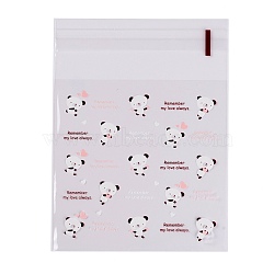 Rectangle OPP Self-Adhesive Cookie Bags, for Baking Packing Bags, Bear Pattern, 13x9.9x0.01cm, about 95~100pcs/bag(OPP-I001-A23)