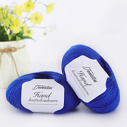 Wool Yarn for Sweater Hat, 4-Strands Wool Threads for Knitting Crochet Supplies, Blue, about 656.17 Yards(600m)/Roll(YCOR-PW0001-002K)