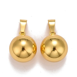 Brass Bell Pendants, Pregnancy Bola, Round, Golden, 24.5x20.5mm, Hole: 7.5x4.5mm(KK-I682-01A-G)