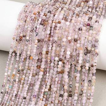 Natural Purple Rutilated Quartz Beads Strands, Faceted, Round, 2.5mm, Hole: 0.5mm, about 151pcs/strand, 14.96''(38cm)