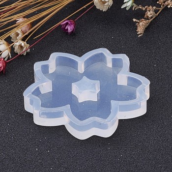 Flower Shape DIY Silicone Molds, Resin Casting Molds, For UV Resin, Epoxy Resin Jewelry Making, White, 52x7.5mm, Inner Size: about 46mm