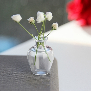 Glass Vase Ornaments, Micro Landscape Home Dollhouse Accessories, Pretending Prop Decorations, Clear, 27x20mm