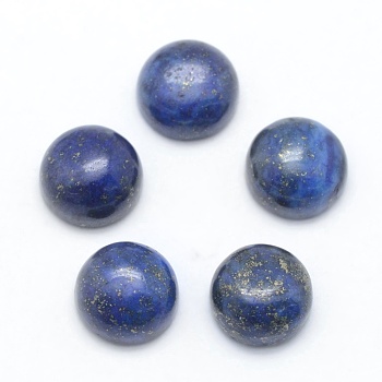 Natural Lapis Lazuli Cabochons, Flat Round, Dyed, 8x3~4mm
