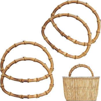 Bamboo D Shaped Handles Replacement, for Handmade Bag Handbags Purse Handles, BurlyWood, 10.5~10.9x14.2~14.5x0.85cm, Inner Size: 9x13cm