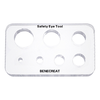 Acrylic Safety Eye Insertion Tool for Toy  Making, Rectangle, Clear, 76.2x127x15mm, Hole: 6mm and 10mm and 15mm and 18mm and 20mm and 25mm and 28mm