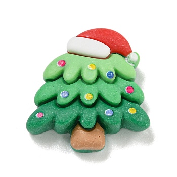 Christmas Opaque Resin Decoden Cabochons, Christmas Tree, 24x23x6.5mm