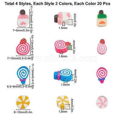 SUNNYCLUE 160Pcs 8 Colors Handmade Polymer Clay Beads(CLAY-SC0001-40)-2
