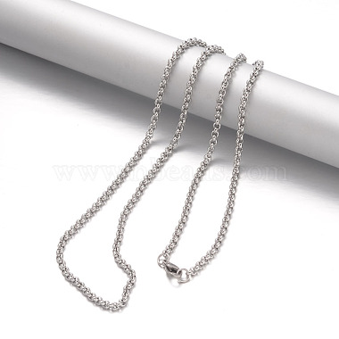 304 Stainless Steel Rolo Chain Necklaces(NJEW-F195-09B-P)-2