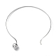 304 Stainless Steel Round Ball Pendant Choker Necklaces(NJEW-D058-01P)-3