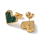 6 Pair 2 Color Synthetic Malachite Heart Stud Earrings(EJEW-A024-11)-4