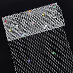 Polyester Bridal Veils, for Women Wedding Party Decorations, White, 250~260x0.3mm(DIY-WH0622-071B)