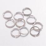 Brass Open Jump Rings, Round, Cadmium Free & Nickel Free & Lead Free, Platinum, 8x1mm, 18 Gauge, Inner Diameter: 6mm, about 3600pcs/500g(JRC8mm-NF)