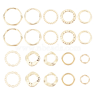 DIY Jewelry Making Finding Kit, Including 40Pcs 10 Style Alloy Links Connectors & Pendants, Ring, Golden, 16~38x16~37x1.5~3mm, 4Pcs/style(FIND-HY0001-16)