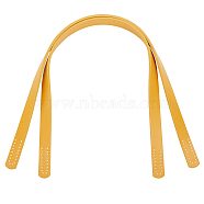 PU Leather Sew on Bag Handles, for Purse Making, Goldenrod, 61.3~61.5x1.85x0.4cm, Hole: 1.8mm(FIND-WH0290-23B)