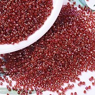 MIYUKI Delica Beads, Cylinder, Japanese Seed Beads, 11/0, (DB0295) Lined Red AB, 1.3x1.6mm, Hole: 0.8mm, about 10000pcs/bag, 50g/bag(SEED-X0054-DB0295)