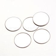 316 Surgical Stainless Steel Milled Edge Bezel Cups, Cabochon Settings, Flat Round, Stainless Steel Color, 26x0.8mm, Tray: 25mm(STAS-K099-01-25mm-P)