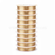 Copper Jewelry Wire, Long-Lasting Plated, Light Gold, 0.3mm, about 51.18 Feet(15.6m)/roll(X-CWIR-Q006-0.3mm-KC)