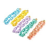 Opaque Acrylic Chain Necklaces, with Brass Spring Ring Clasps, Mixed Color, 15.9 inch(40.5cm)(NJEW-JN03728)