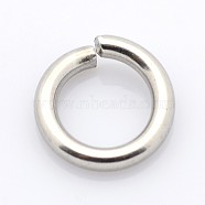 304 Stainless Steel Open Jump Rings, Stainless Steel Color, 7x1.3mm, Inner Diameter: 4.4mm(STAS-E067-09-7mm)