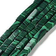 Synthetic Malachite Beads Strands, Cuboid, 12.5~13.5x3~5x3~4.5mm, Hole: 1mm, about 30~32pcs/strand, 15.1~15.9 inch(38.5~40.5cm)(G-F631-E30)