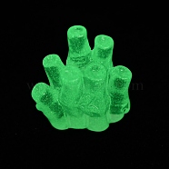 Luminous Resin Ornament, Glow in the Dark Minifigure Cartoon Display Decoration, Bamboo, 25.5x22x11mm(CRES-M020-05A)