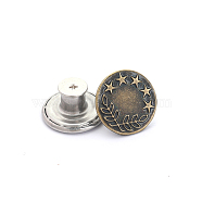 Alloy Button Pins for Jeans, Nautical Buttons, Garment Accessories, Round with Star, Antique Bronze, 17mm(PURS-PW0009-01F-01AB)