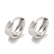 Brass Hoop Earrings, Ring, Real Platinum Plated, 12x4.5mm(EJEW-L211-002P)