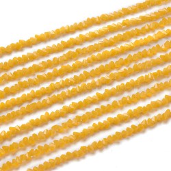 Glass Beads Strands, Imitation Jade Glass, Faceted, Polygon, Goldenrod, 2.5x2.5x2.5mm, Hole: 0.7mm, about 150pcs/strand, 13.39''(34cm)(GLAA-L031-01-C03)