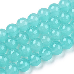 Baking Painted Imitation Jade Glass Round Bead Strands, Pale Turquoise, 8.5~9mm, Hole: 1.5mm, about 105pcs/strand, 31.8 inch(DGLA-Q021-8mm-25)