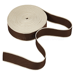 100 Yards Polyester Ribbons, Striped Edge Flat Ribbon, Saddle Brown, 1-1/2 inch(38mm), about 10.00 Yards(9.14m)/Strand(SRIB-WH0011-081A)