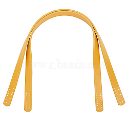 PU Leather Sew on Bag Handles, for Purse Making, Goldenrod, 61.3~61.5x1.85x0.4cm, Hole: 1.8mm(FIND-WH0290-23B)