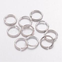 Jump Rings, Open Jump Rings, Brass, Cadmium Free & Nickel Free & Lead Free, Platinum, 8x1mm, 18 Gauge, Inner Diameter: 6mm, about 3600pcs/500g(JRC8mm-NF)