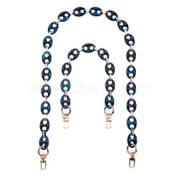 Givenny-EU 2Pcs 2 Style Acrylic Cable Chains Bag Handles, with Alloy Clasps, Bag Replacement Accessories, Teal, 43~85.7cm, 1pc/style(DIY-GN0001-03)