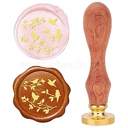 Brass Wax Seal Stamps with Rosewood Handle, for DIY Scrapbooking, Bird, 25mm(AJEW-WH0412-0073)
