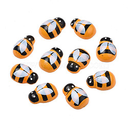 Spray Painted Wooden Cabochons, Printed, Bees, Gold, 18.5~19.5x13~14x5.5~7mm(X-WOOD-Q033-04B)