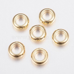 304 Stainless Steel Spacer Beads, Rondelle, Golden, 3x1.2mm, Hole: 1.8mm(STAS-H436-17A)