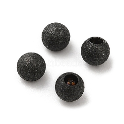 304 Stainless Steel Cord End, End Caps, Textured Round, Gunmetal, 4mm, Hole: 1.6mm(STAS-A085-03B-B)