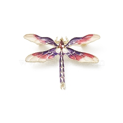 Dragonfly Enamel Pin, Golden Alloy Badge for Backpack Clothes, Purple, 32.5x45x8.5mm, Pin: 0.7mm(JEWB-M026-01G-02)