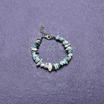 Natural Amazonite Chip Beaded Bracelets for Women