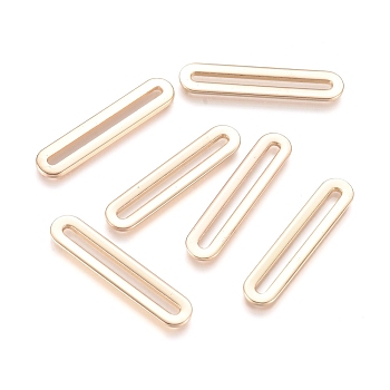 Brass Linking Rings, Long-Lasting Plated, Oval, Real 14K Gold Plated, 29.5x6.5x1.2mm, Inner Diameter: 25.5x2mm