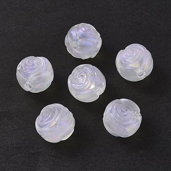 Transparent Acrylic Beads, Glitter Powder, Flower, Clear, 16mm, Hole: 3mm, about 173pcs/500g